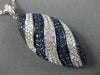 ESTATE 2.23CT DIAMOND & AAA SAPPHIRE 18KT WHITE GOLD MARQUISE SHAPE WAVE PENDANT