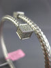 ESTATE LARGE .62CT DIAMOND 14K WHITE GOLD MESH WOVEN CRISS CROSS BANGLE BRACELET
