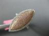 ESTATE LARGE 1.0CT WHITE & PINK DIAMOND 18K WHITE & ROSE GOLD MARQUISE HALO RING