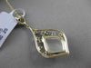 ESTATE 3.13CT DIAMOND & EMERALD & AGATE 14K YELLOW GOLD 3D FLOATING PENDANT