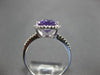 ESTATE 2.55CT DIAMOND & AAA OVAL AMETHYST 14KT WHITE GOLD 3D CLASSIC FUN RING