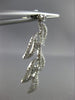 ESTATE LONG 1.08CT DIAMOND 18KT WHITE GOLD 3D MULTI LEAF ETOILE HANGING EARRINGS