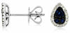 .62CT DIAMOND & AAA SAPPHIRE 14KT WHITE GOLD ROUND & PEAR CLUSTER STUD EARRINGS