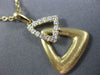 ESTATE LARGE .42CT DIAMOND 18K YELLOW GOLD MATTE & SHINY DOUBLE TRIANGLE PENDANT