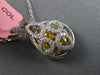 ESTATE LARGE 1.57CT WHITE & FANCY YELLOW DIAMOND 18K TWO TONE GOLD PEAR PENDANT