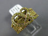 ESTATE WIDE 1.20CT FANCY YELLOW DIAMOND 14KT 2 TONE GOLD 3D MULTI ROW HEART RING