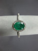 ESTATE .87CT DIAMOND & AAA EMERALD 14KT WHITE GOLD OVAL FRIENDSHIP PROMISE RING