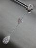 ESTATE 1.19CT DIAMOND 18K WHITE GOLD SOLITAIRE TEAR DROP FLOWER HANGING EARRINGS