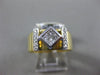 ESTATE WIDE .40CT DIAMOND 14KT WHITE & YELLOW GOLD SQUARE INVISIBLE PROMISE RING