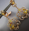 ESTATE 2.76CT MULTI COLOR FANCY DIAMOND 18KT TWO TONE GOLD 3D FLOWER EARRINGS