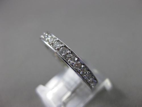 ESTATE 1.20CT ROUND DIAMOND 14KT WHITE GOLD PRONG CHANNEL ETERNITY RING #18598