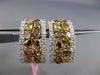 ESTATE GIA LARGE 5.82CT WHITE & FANCY INTENSE DIAMOND 18K TWO TONE GOLD EARRINGS