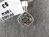 ESTATE 1.40CT WHITE & FANCY YELLOW DIAMOND 18KT 2 TONE GOLD SQUARE HALO PENDANT