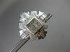 ESTATE MASSIVE 4.0CT DIAMOND 14KT WHITE GOLD 3D SQUARE FLOWER CLIP ON EARRINGS