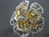 ANTIQUE LARGE 2.43CT DIAMOND 18KT TRI COLOR GOLD 3 DIMENSIONAL FLOWER  RING