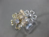 ESTATE .50CT DIAMOND 14KT WHITE & YELLOW GOLD 3D DOUBLE FLOWER HEART LOVE RING