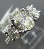 ESTATE 2.16CT DIAMOND 14KT WHITE GOLD 3D OVAL THREE STONE ENGAGEMENT RING #2184