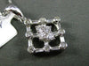 ESTATE .26CT DIAMOND ROUND & BAGUETTE 18KT WHITE GOLD 3D SQUARE FLOATING PENDANT