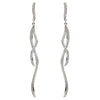 ESTATE LONG .48CT DIAMOND 18KT WHITE GOLD CLASSIC INFINITY LOVE HANGING EARRINGS