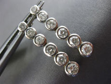 ESTATE 1.0CT DIAMOND 14KT WHITE GOLD SIX STONE GRADUATING BEZEL ETOILE EARRINGS