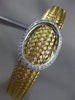 ESTATE LARGE .40CT DIAMOND 14K WHITE & YELLOW GOLD 3D WOVEN OVAL BANGLE BRACELET