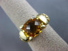 ESTATE LARGE 3.06CT DIAMOND & AAA CITRINE 14K YELLOW GOLD 3D MESH FLEXIBLE RING