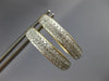 ESTATE LARGE 1.0CT DIAMOND 14KT 2 TONE GOLD 3D CLASSIC 3 ROW OVAL HOOP EARRINGS