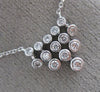 ESTATE .26CT DIAMOND 14KT WHITE GOLD 3D BEZEL CROWN FLEXIBLE CHANDELIER NECKLACE