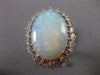 ANTIQUE LARGE 3.50CT OLD MINE DIAMOND & AAA OPAL 14K WHITE GOLD OVAL RING #22137