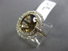 ESTATE LARGE 2.57CT DIAMOND & AAA SMOKY TOPAZ 14KT YELLOW GOLD ENGAGEMENT RING