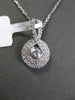 ESTATE .40CT DIAMOND 18K WHITE GOLD SOLITARE MULTI ROW INFINITY FLOATING PENDANT