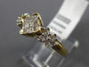 ESTATE .50CT DIAMOND 14K YELLOW GOLD 3D CLASSIC ROUND & PRINCESS ENGAGEMENT RING