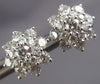 ESTATE LARGE 1.99CT DIAMOND 18KT WHITE GOLD 3D FLOWER SNOWFLAKE STUD EARRINGS