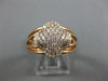 ESTATE WIDE .57CT DIAMOND 14K ROSE GOLD 3D 4 LEAF CLOVER SQUARE CRISS CROSS RING