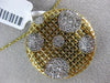 ESTATE LARGE .80CT DIAMOND 14KT YELLOW GOLD 3D CIRCULAR FLOWER CHECKER PENDANT