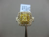 LARGE 2.0CT WHITE & FANCY YELLOW DIAMOND 18KT WHITE GOLD SQUARE ENGAGEMENT RING