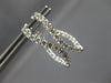 ESTATE 1.0CT DIAMOND 14K WHITE GOLD CLASSIC OVAL CURVED INSIDE OUT HOOP EARRINGS