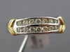 ESTATE .50CT DIAMOND 14KT TWO TONE GOLD TWO ROW V SHAPE WEDDING ANNIVERSARY RING