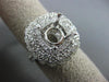 ESTATE EXTRA LARGE 1.7CT DIAMOND 14K GOLD TRIPLE HALO SEMI MOUNT ENGAGEMENT RING