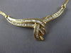 ANTIQUE 1.15CT ROUND & BAGUETTE DIAMOND 14KT YELLOW GOLD TWIST NECKLACE #21580