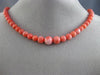 ESTATE LONG AAA ROUND CORAL 925 SILVER 3D CLASSIC GRADUATING LOVE FUN NECKLACE