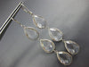 ESTATE LARGE AAA CRYSTAL 14KT WHITE GOLD PEAR SHAPE LEVER BACK HANGING EARRINGS