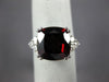ESTATE LARGE 5.05CT DIAMOND & AAA GARNET 14KT WHITE GOLD SQUARE ENGAGEMENT RING