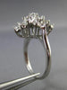 ESTATE LARGE 1.0CT DIAMOND 14KT WHITE GOLD 3D CLASSIC CLUSTER FLOWER LOVE RING