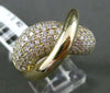 ESTATE WIDE 2.26CT DIAMOND 14KT YELLOW GOLD 3D HANDCRAFTED X INFINITY LOVE RING