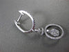 ESTATE LARGE .90CT DIAMOND 18KT WHITE GOLD 3D OVAL FLOATING HANGING EARRINGS