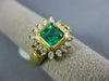 1.12CT DIAMOND & AAA EMERALD 18KT YELLOW GOLD SQUARE HALO BEZEL ENGAGEMENT RING