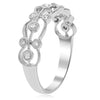 ESTATE WIDE .16CT DIAMOND 14KT WHITE GOLD 3D OPEN FILIGREE ANNIVERSARY RING BAND