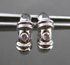 ESTATE .10CT ROUND DIAMOND 14KT WHITE GOLD 3D SOLITAIRE HUGGIE EARRINGS #ELV66