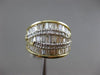 ESTATE WIDE 3.18CT DIAMOND 14K YELLOW GOLD 3D MULTI ROW WEDDING ANNIVERSARY RING